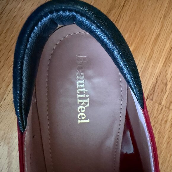 BeautiFeel Red and Black Lace up Sneakers Size 38 - Picture 12 of 15